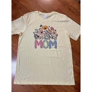 Bella Canvas Mom Floral Graphic T-Shirt, Cute Mothers Day Tee, XL,‎ New